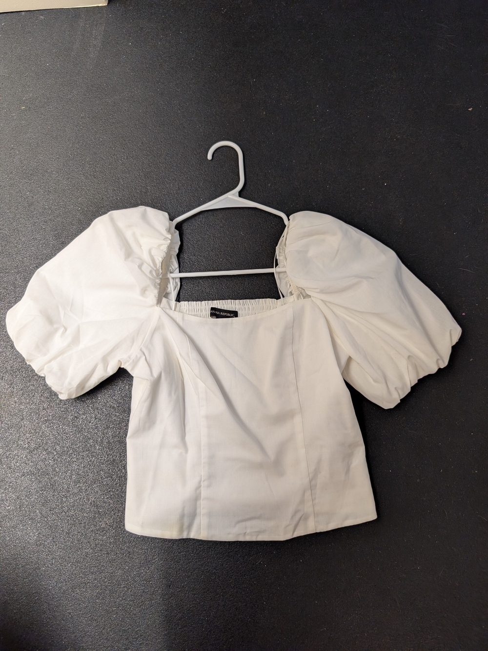 Banana Republic NWOT White Puff Sleeve Square Neck Blouse Crop Top Size S